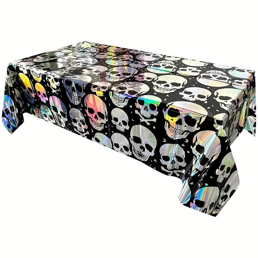 Halloween tablecloth decoration color Black add Rainbow Chrome 3pcs