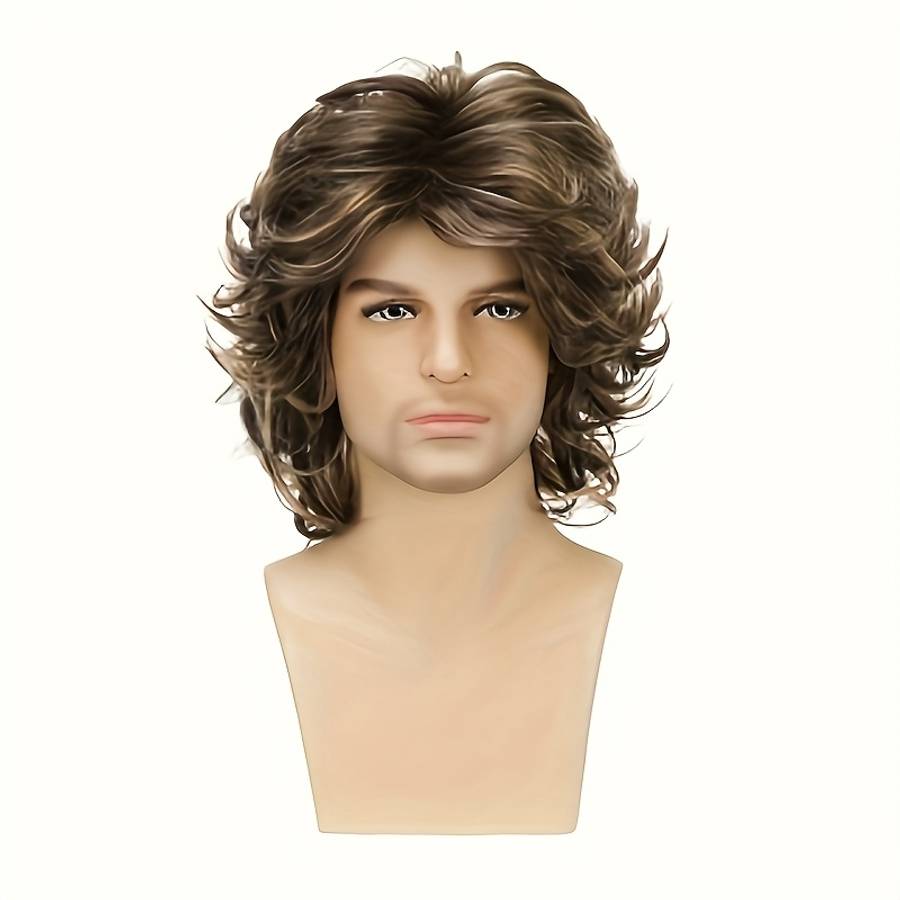 Mixed-Color Mens Wigs Hair Length 20.32Cm