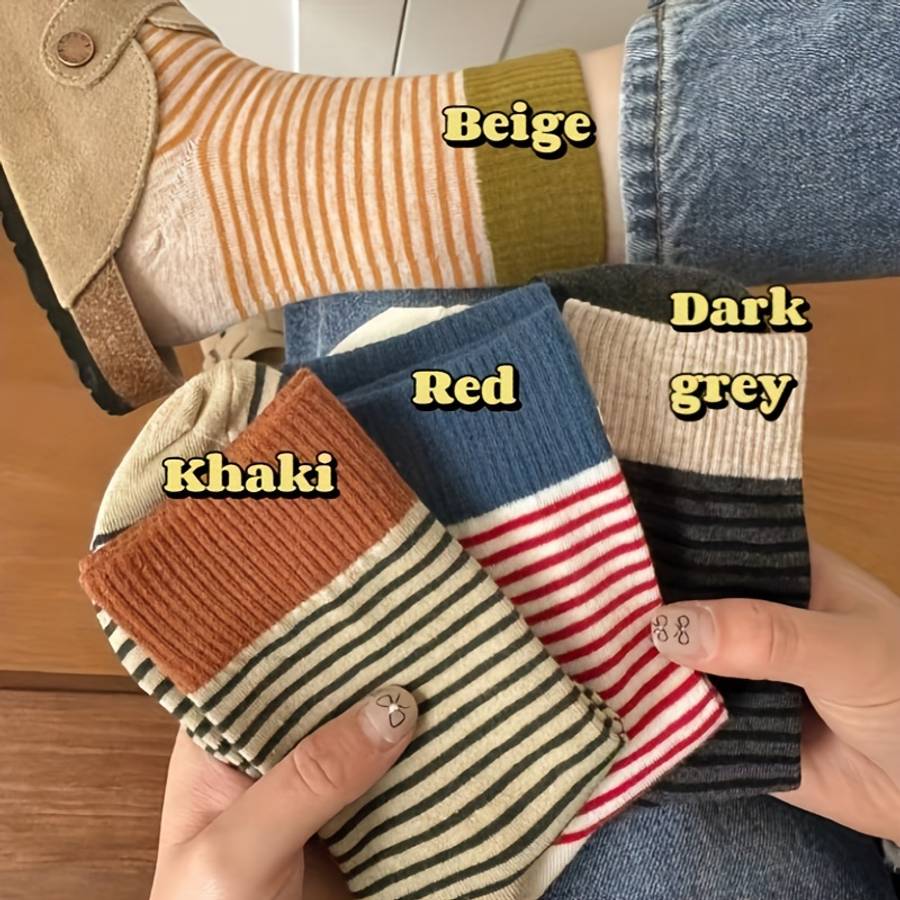 Women S Socks Color 5 Pairs Pack3 Beige2 Dark Gray Size Onesize