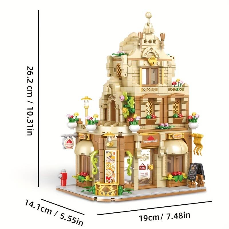 Building Toy Architectural Model Toy Set Model Restaurant Building Blocks No Box