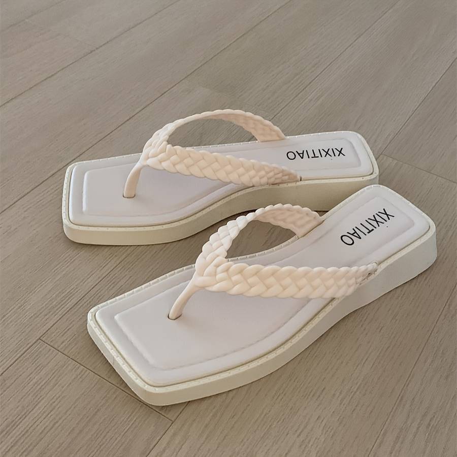 Ladies Summer Flip Flops Black Uk 5.5-6