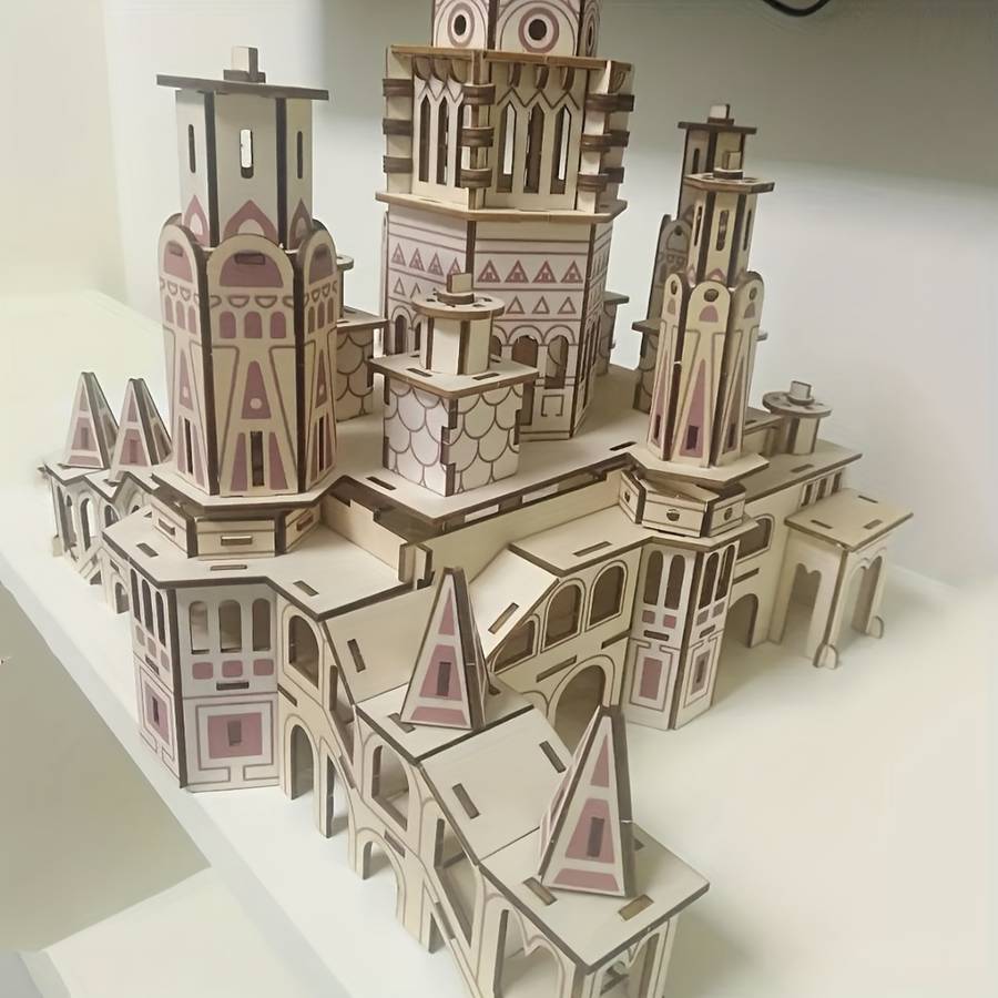 3D Building Model Puzzle Set Items 3D Wooden Jigsaw Puzzle