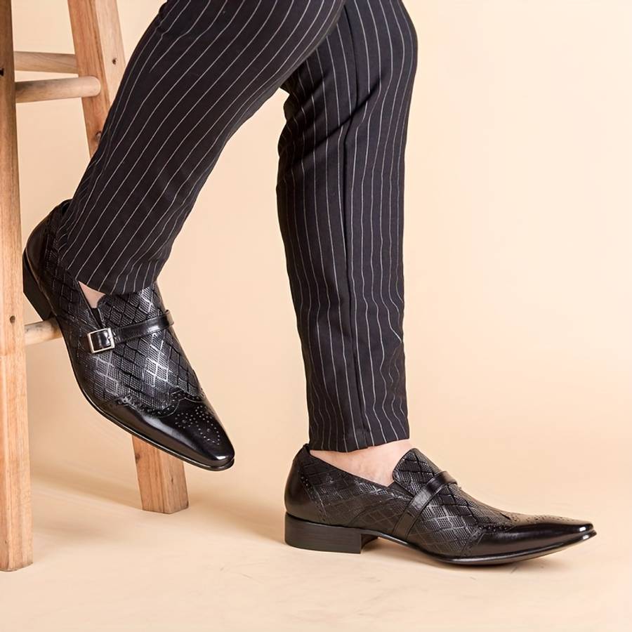 Mens Leather Shoes Color Black Sizeuk 8