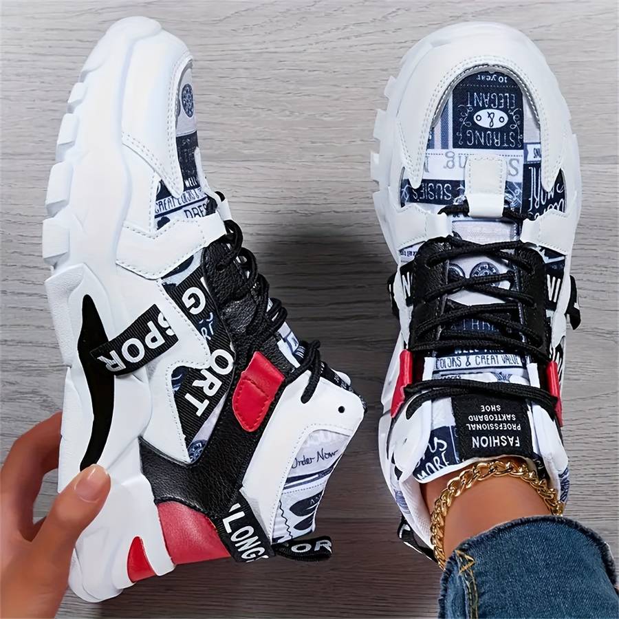 Women S Sneakers Color Blackred Sizeuk 4.5