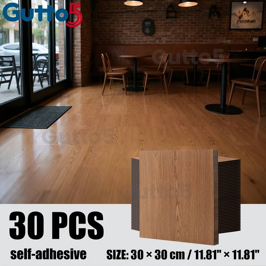 Self Adhesive Floor Stickers 30Pcs 11.8"11.8" 30Cm30Cm Classic Oak