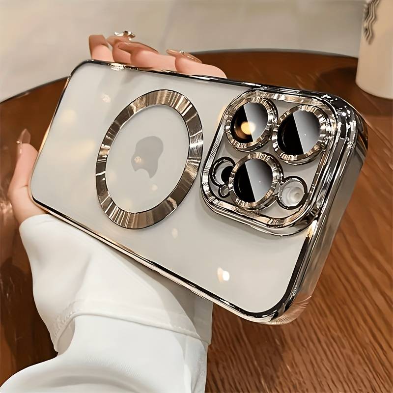 1pc Black For iPhone 13 Pro Max Sleek And Luxurious Transparent Phone Case