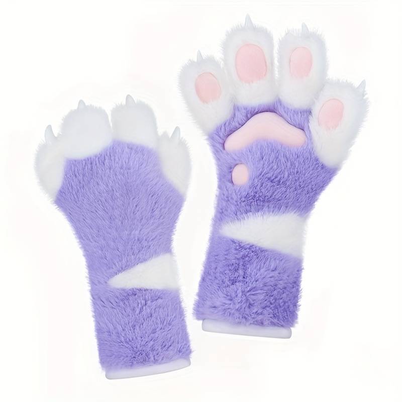 Winter Gloves Color Brown And White