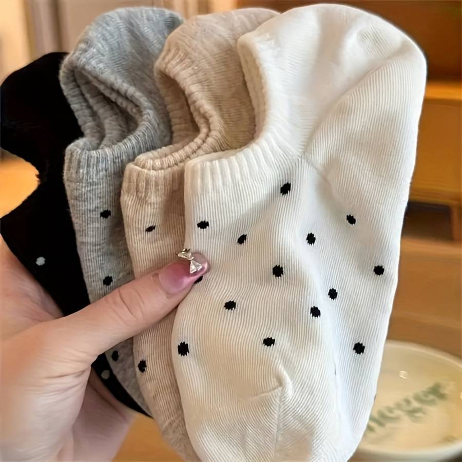 4 Pairs Of Mixed Colors One Size High Elastic Socks
