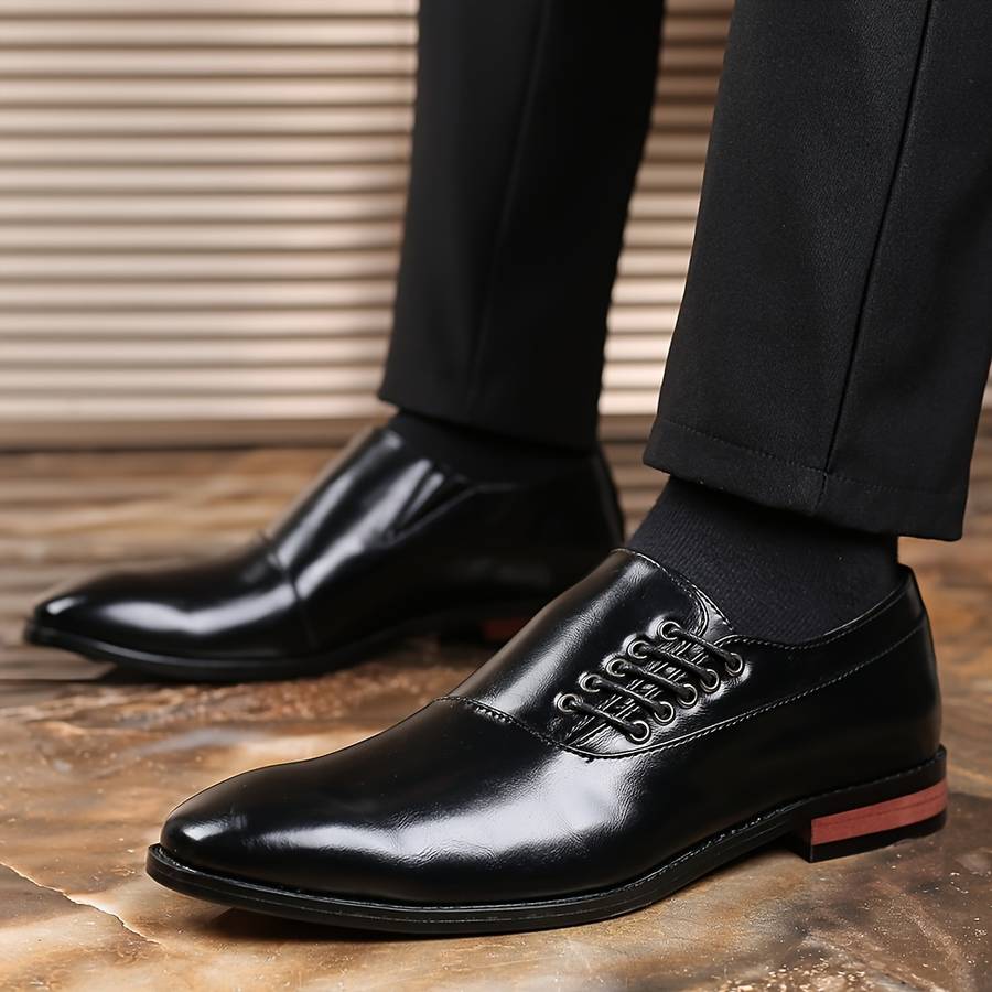 Mens Leather Shoes Color Black Sizeuk 8