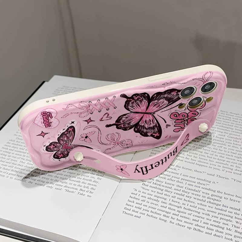 1Pc White For iPhone 7 Plus Butterfly Print Phone Case