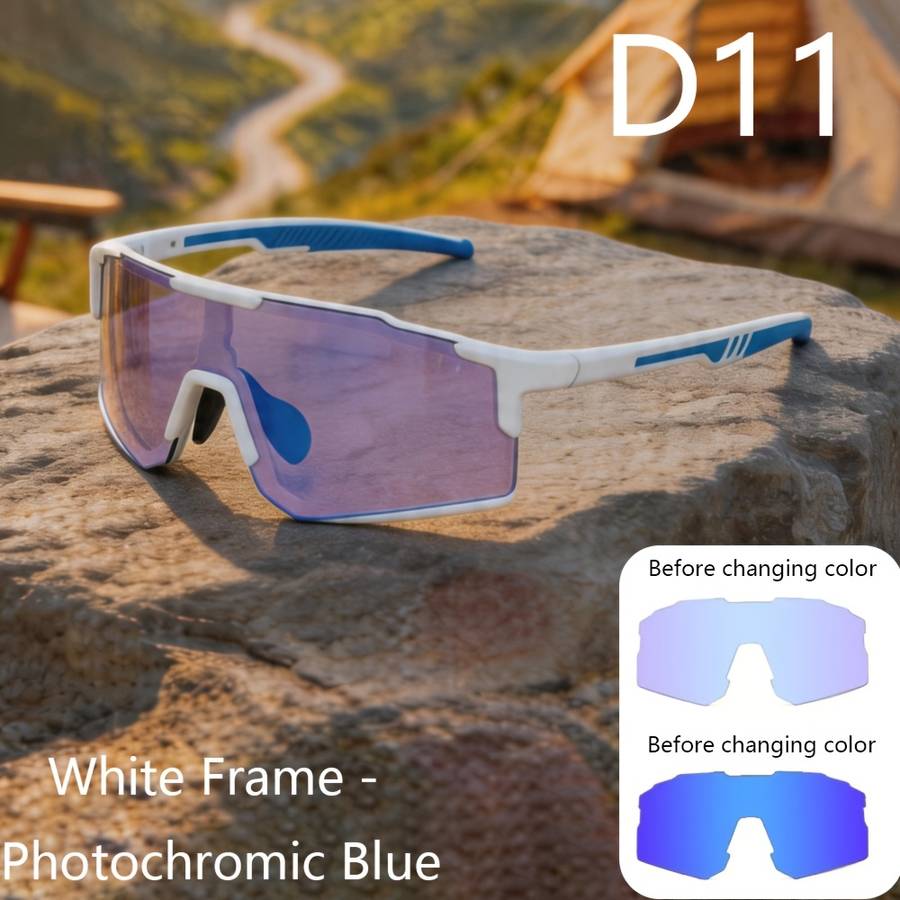 Cycling Glasses Color White  Photochromic Grey