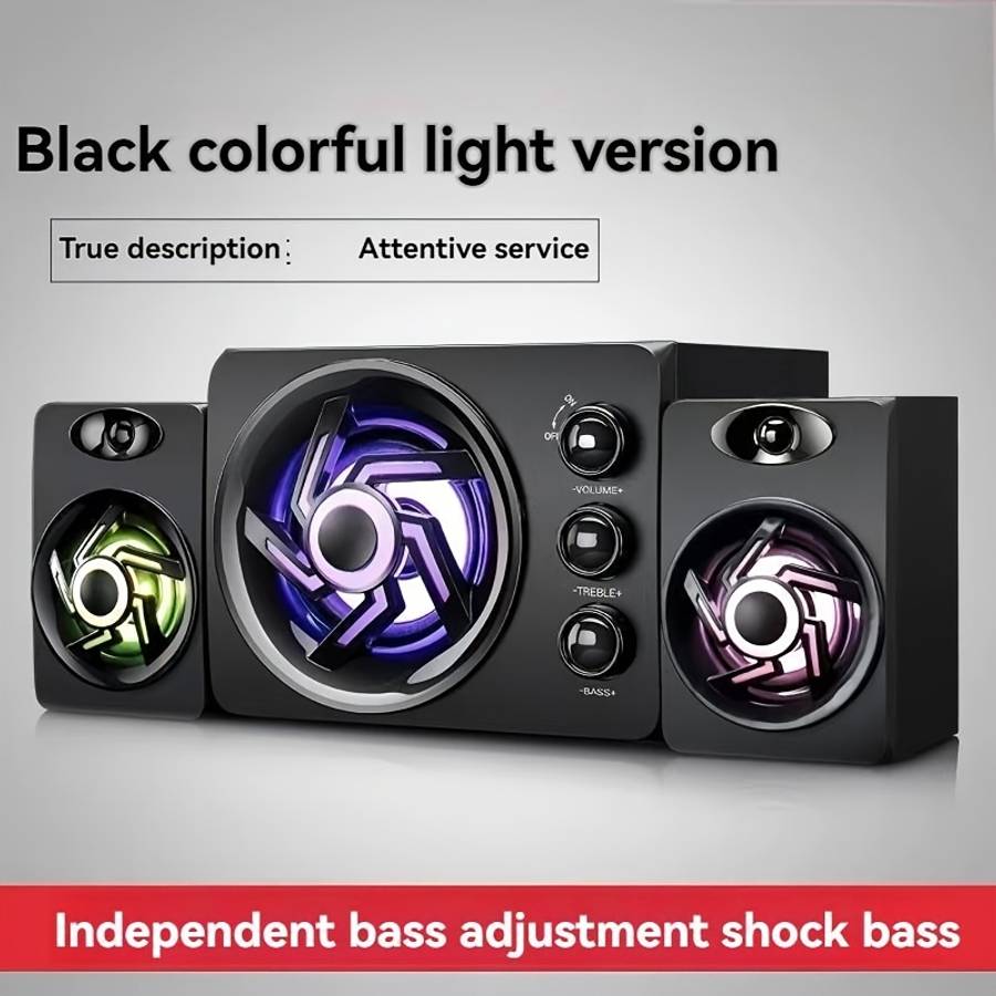Speaker Items 3 In 1 White Wooden Wired Speaker 1 Main Speaker  2 Auxiliary Speakers