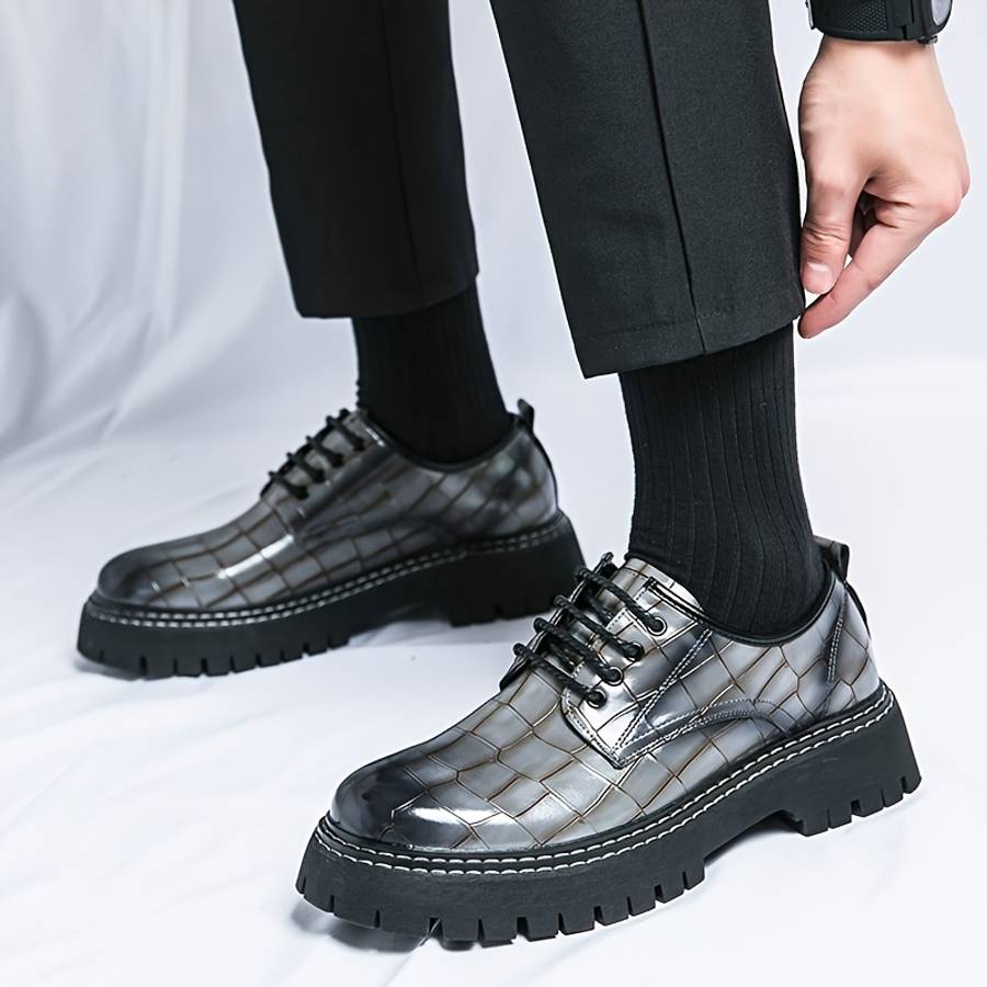 Mens Leather Shoes Color Grey Sizeuk 8