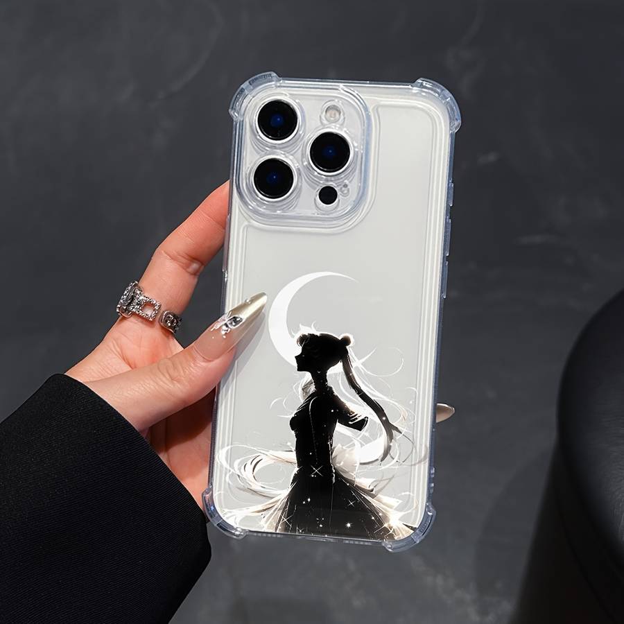 1Pc Mixed Color  For iPhone 13 Pro Moon Girl Phone Case