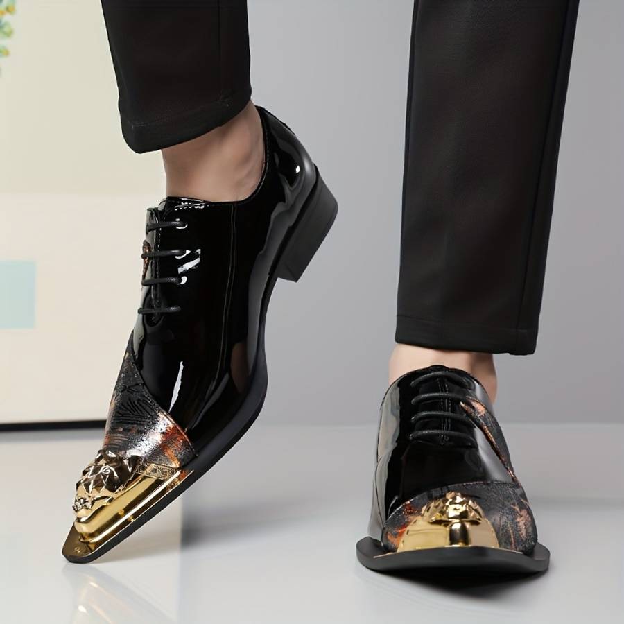 Mens Leather Shoes Color Black Sizeuk 8.5