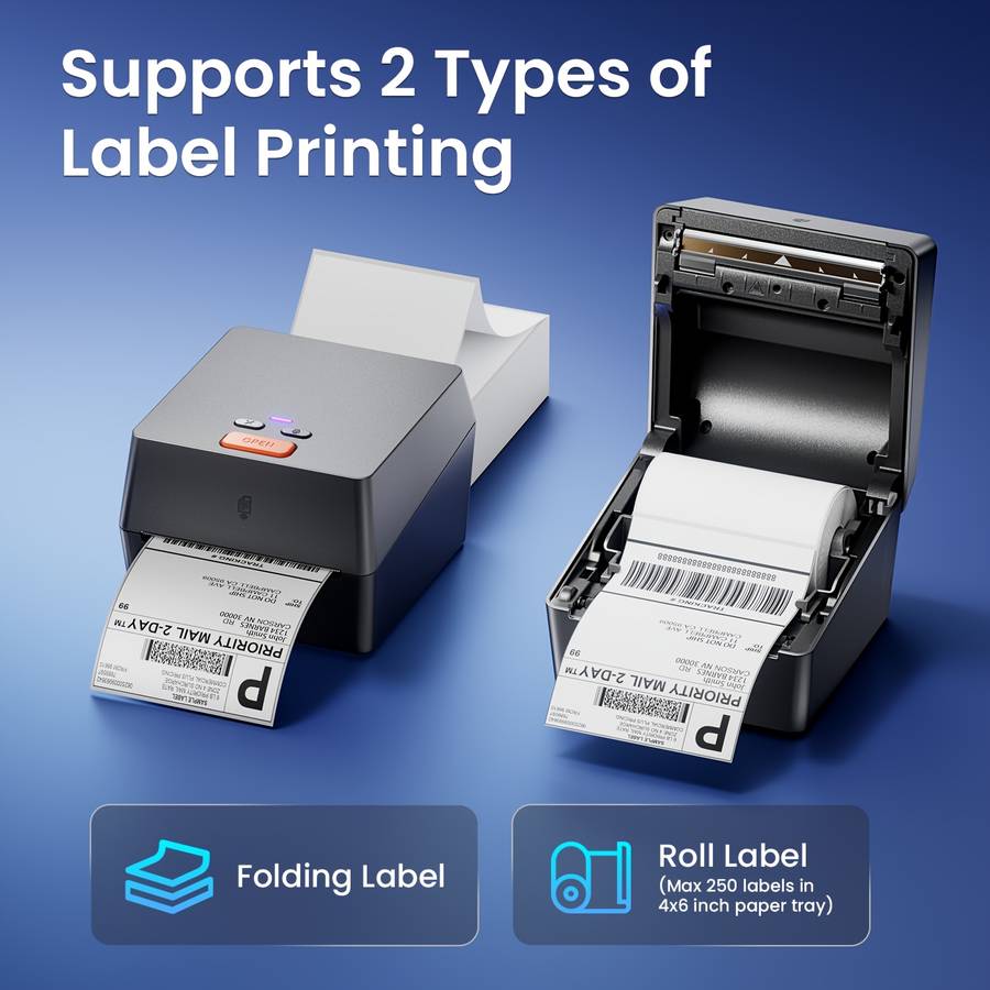 Printer Model Gray Printer  1 Roll Of 10.16X15.24Cm Thermal Labels