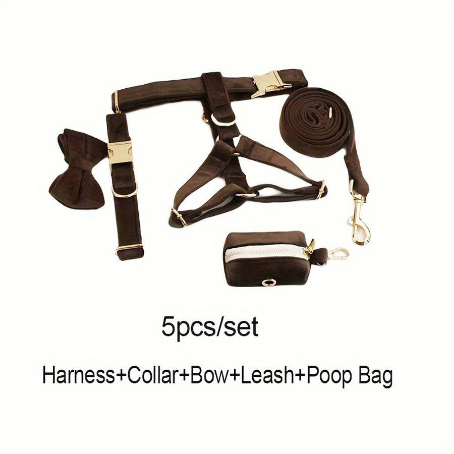 Dog Leash Color Dark Coffee 5Pcs Size M