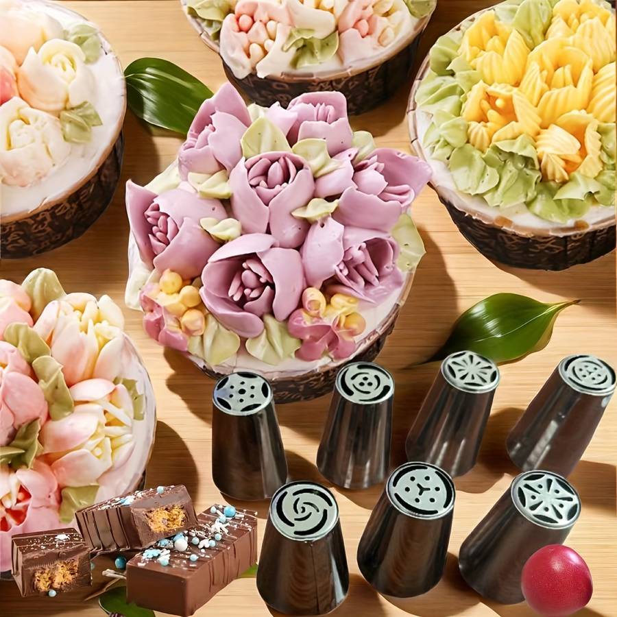 Professional Cake Decorating Head Color 7 Russian Piping Tips