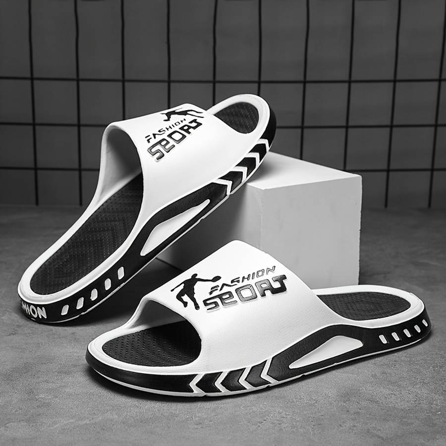Men Slippers Summer Style Black Size Uk 7.5 To 8