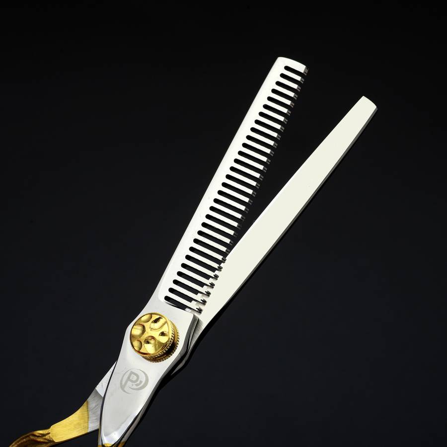 Hairdressing Scissors Style Poulos440C Double Color Straight Cut