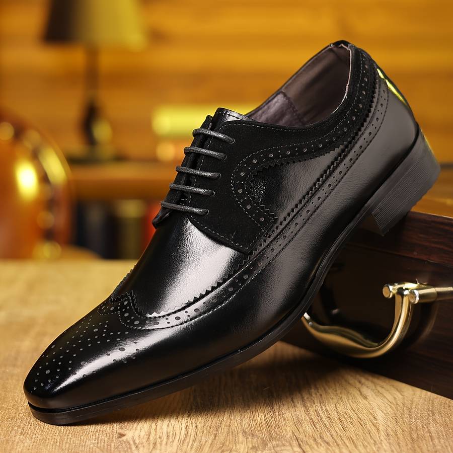 Mens Leather Shoes Color Black Sizeuk 6.5