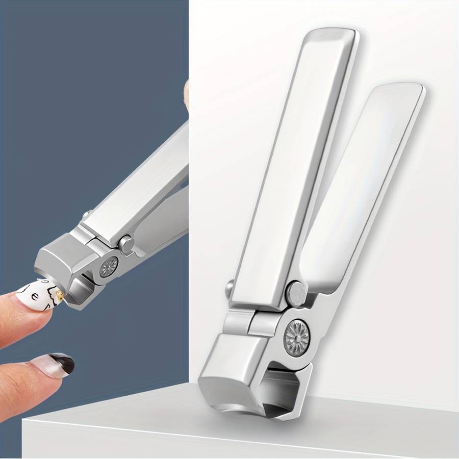 1pc Classic Style Stainless Steel Nail Clippers Wide Jaw Concave Blade Edge Unscented Ideal