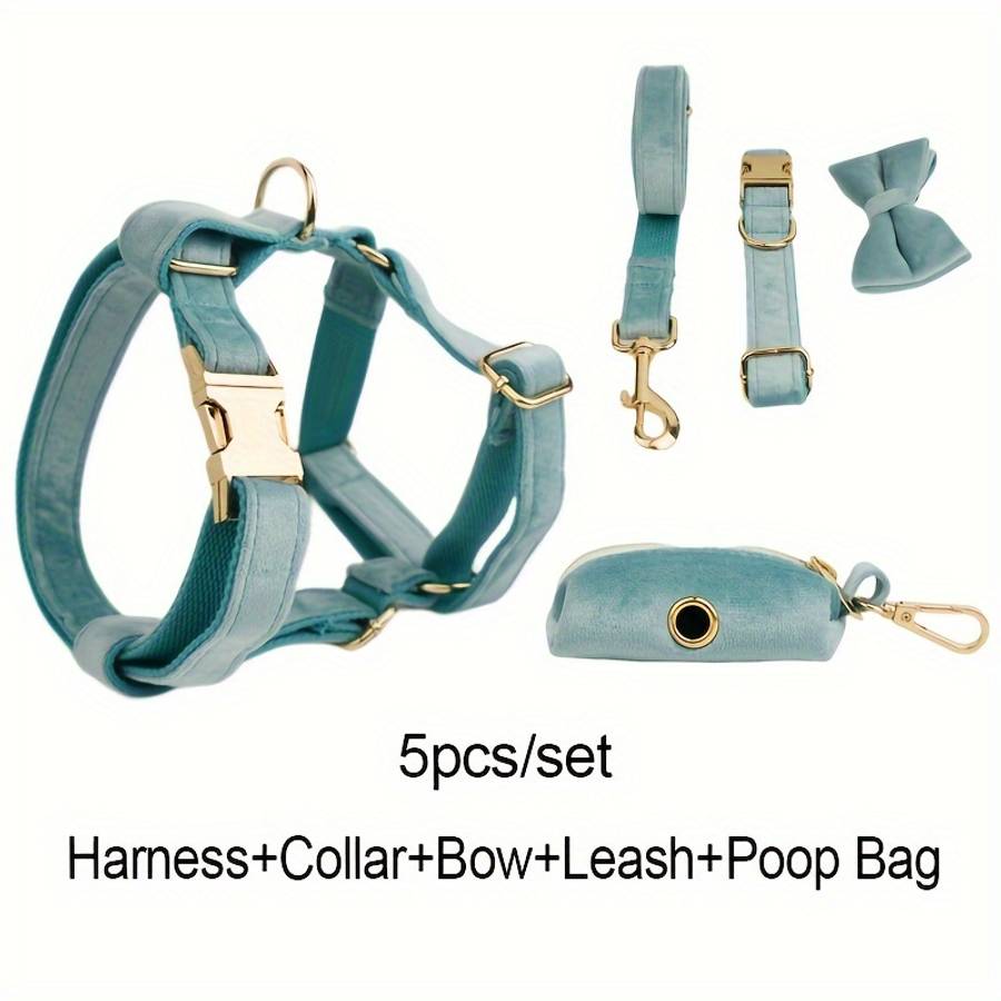 Dog Leash Color Lake Green 5Pcs Size M