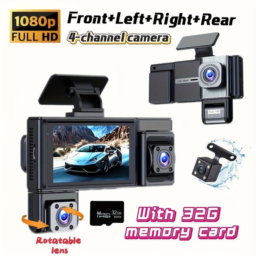 Dashcam Model 4 Cameras  Front Rear Left And Right  With A 32Gb Memory Card Included