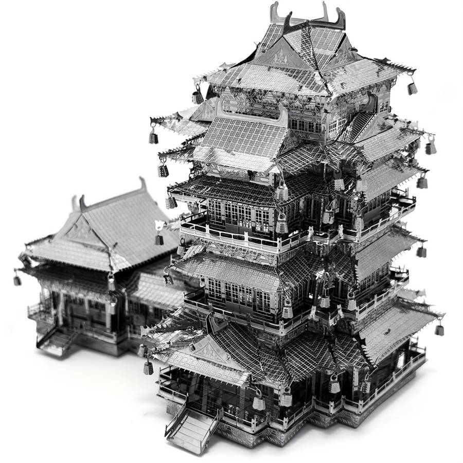 Building Toy Architectural Model Toy Set Color Silvery Yuejiang Tower