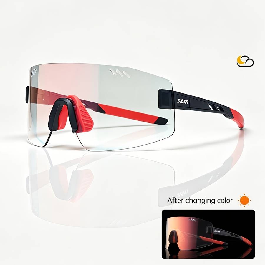 Cycling Glasses Color White Photochromic Blue