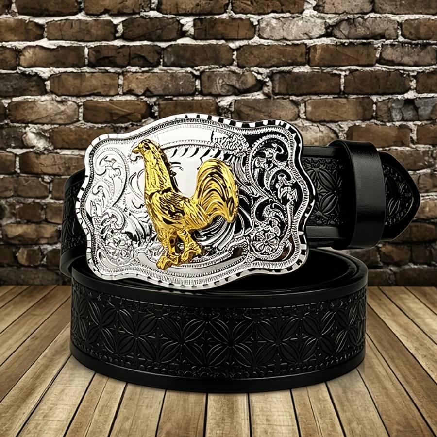 Belt Color Rooster Buckle  Houndstooth Size 105 108Cm 41.34 42.52In