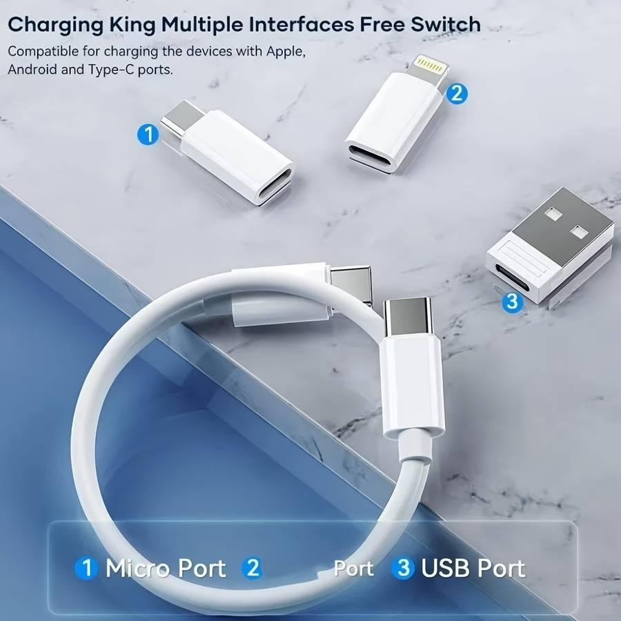 Charging Cable Color Cloud White 5 In 1 Fast Charging Kit Items5 In 1 Fast Charging Kit