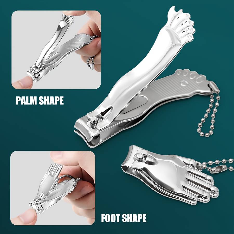 2pcs Hand and Foot Shaped Nail Clipper and Trimmer Set Stainless Steel Nail Scissors for Repai