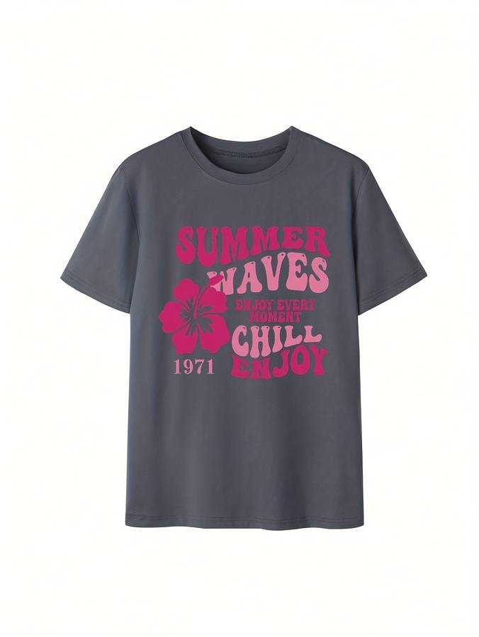 Womens T Shirt Color Dark Gray   Pink   Apricot Sizes
