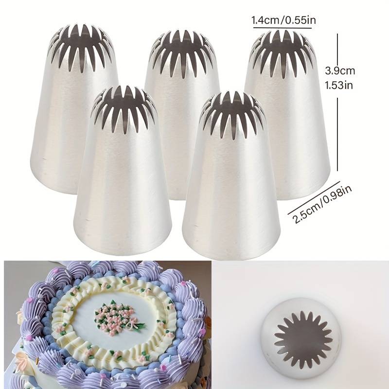 Professional Cake Decorating Head Model E15 5 Pieces