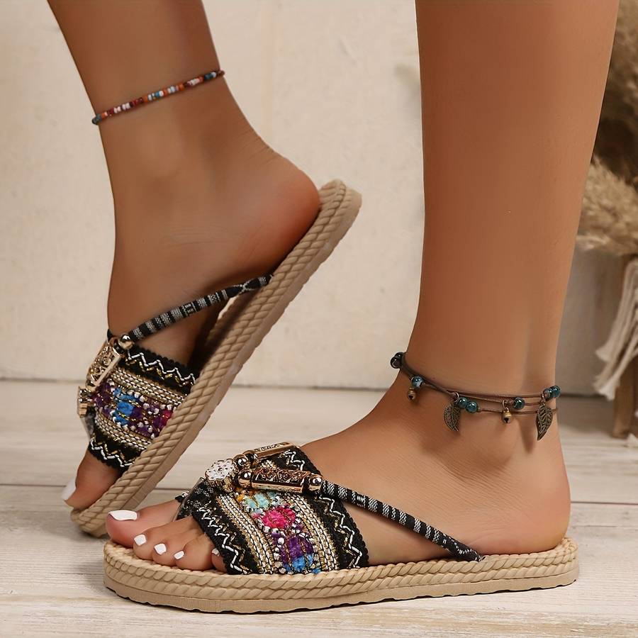 Ladies Summer Flip Flops Golden Uk 7