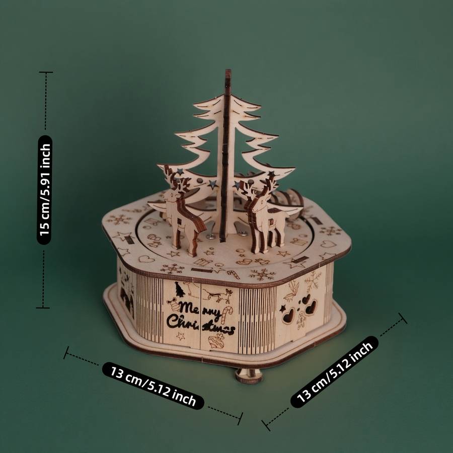 3D Puzzle Musical Instrument Model Items Christmas Music Box