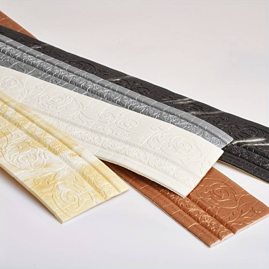 Skirting Board Extra Long Carved Waistline White 5 Meters