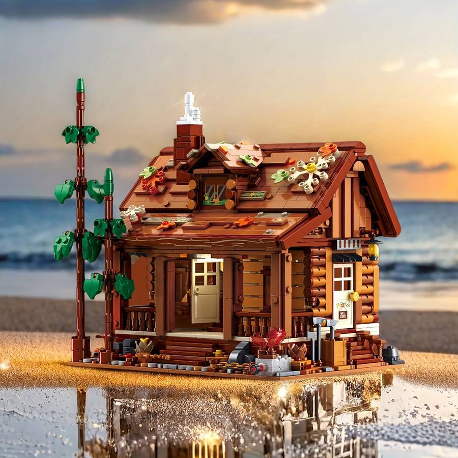 Building Toy Architectural Model Toy Set Color Brown 1969Pcs