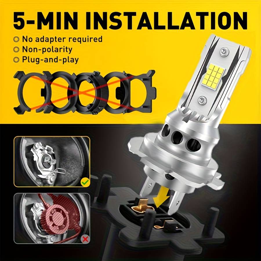 Car Lights Color 6500K X5H7 Storage 2Pcs