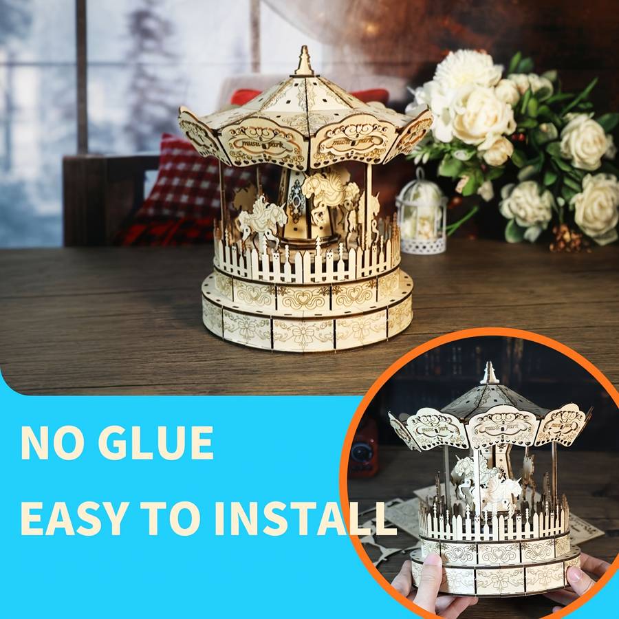 3D Puzzle Musical Instrument Model Style Carousel