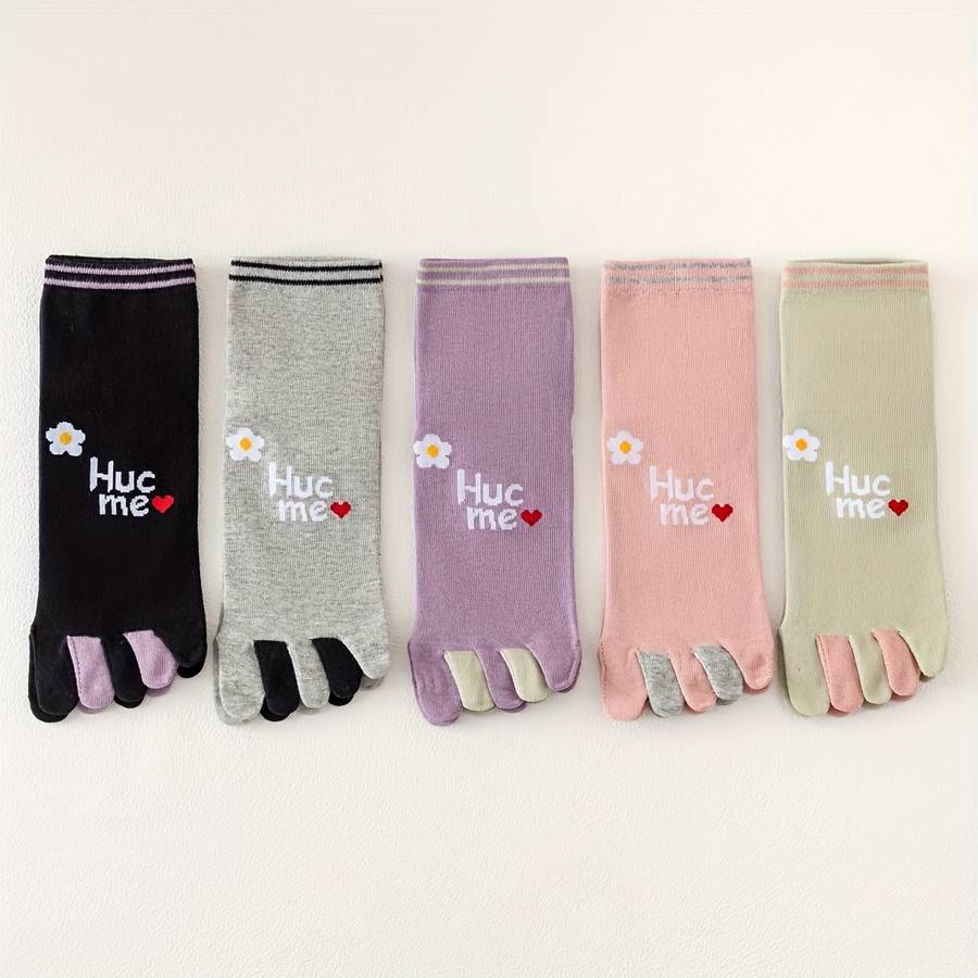 Women S Socks Color Heart Letter M 5 Double Size Onesize