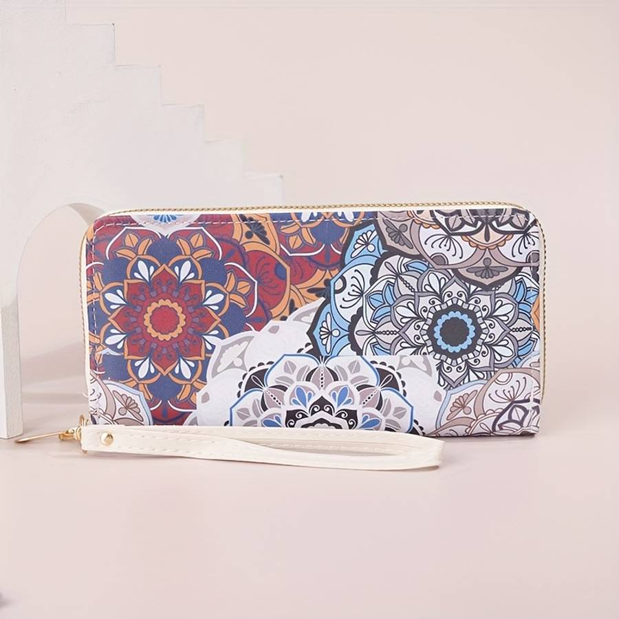 Elegant Floral Pattern Long Wallet