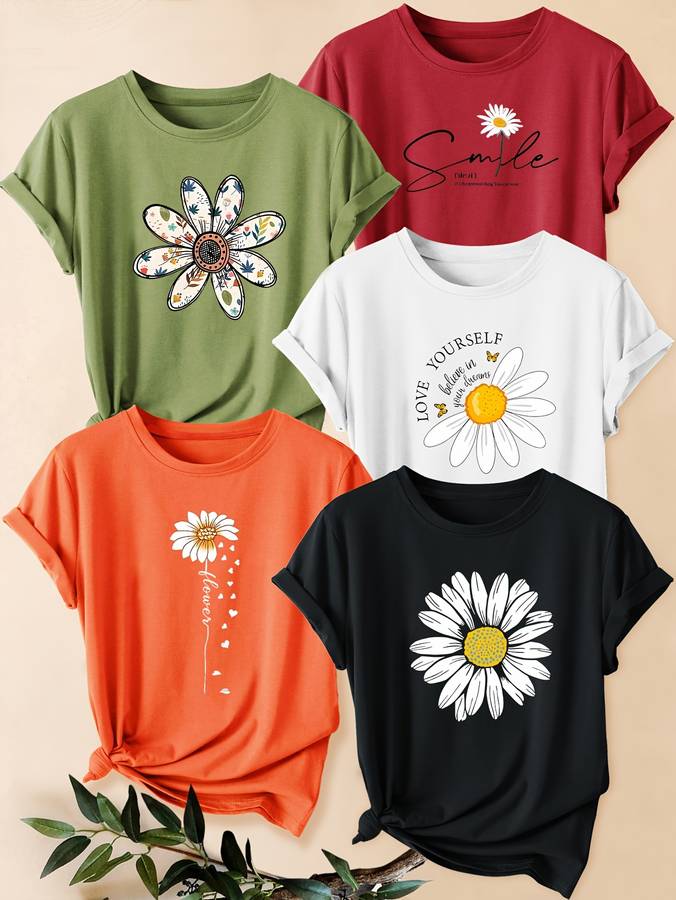 Womens T Shirt Color Orange  Red  White  Black  Apricot Size2Xl
