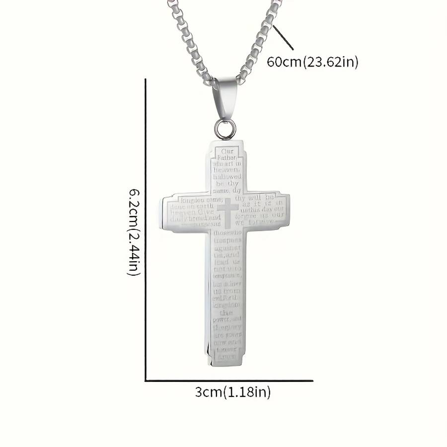 Plated Christian Scripture Cross Pendant Gold