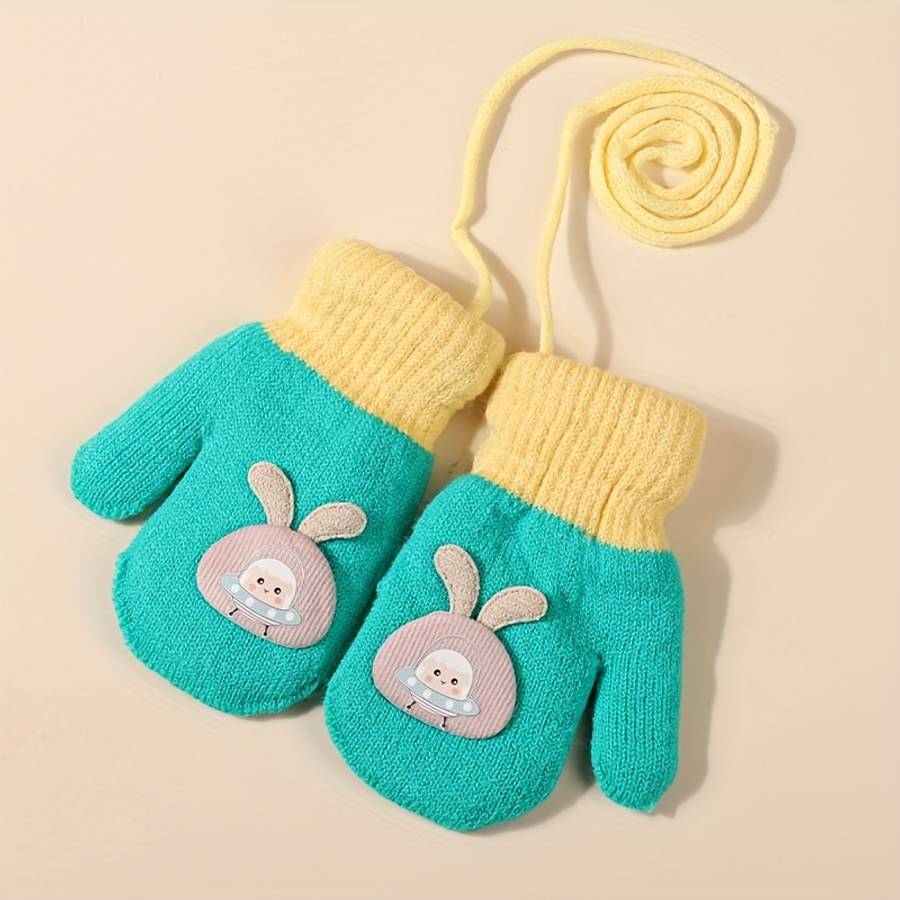 Winter Gloves Color Deep Green Size 0 To 3Y