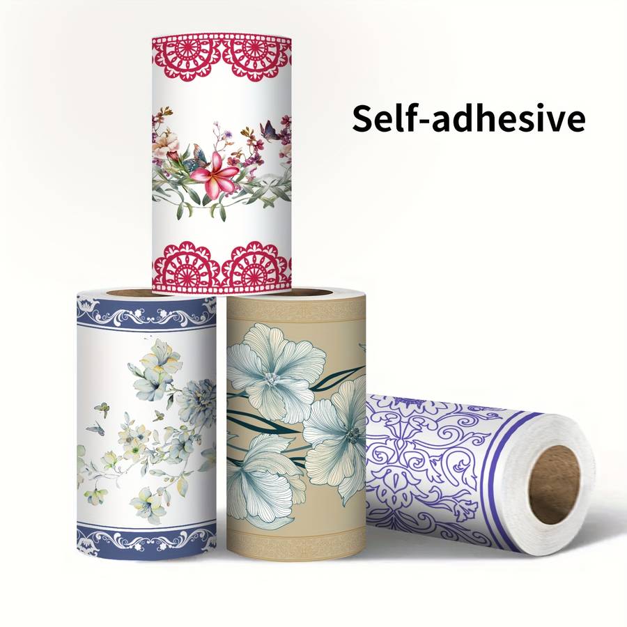 Pro Self Adhesive Table Wrap 461 color blue - white size 12x500cm