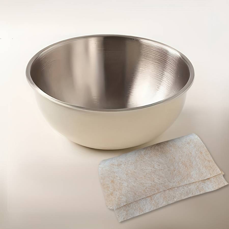 Bowl Color Silvery Salad Bowl  2 Loofah Sponges