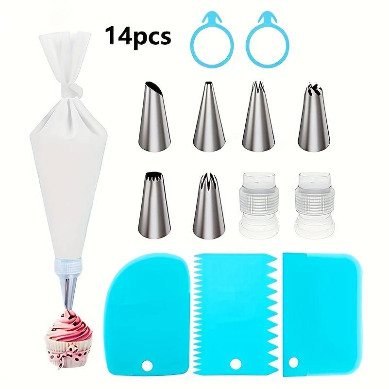 Professional Cake Decorating Head Color 14 Piece Set  Pink Bag