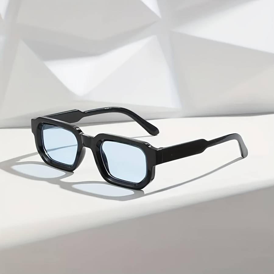 Glasses Color Transparent Blue Frame Brown Lenses